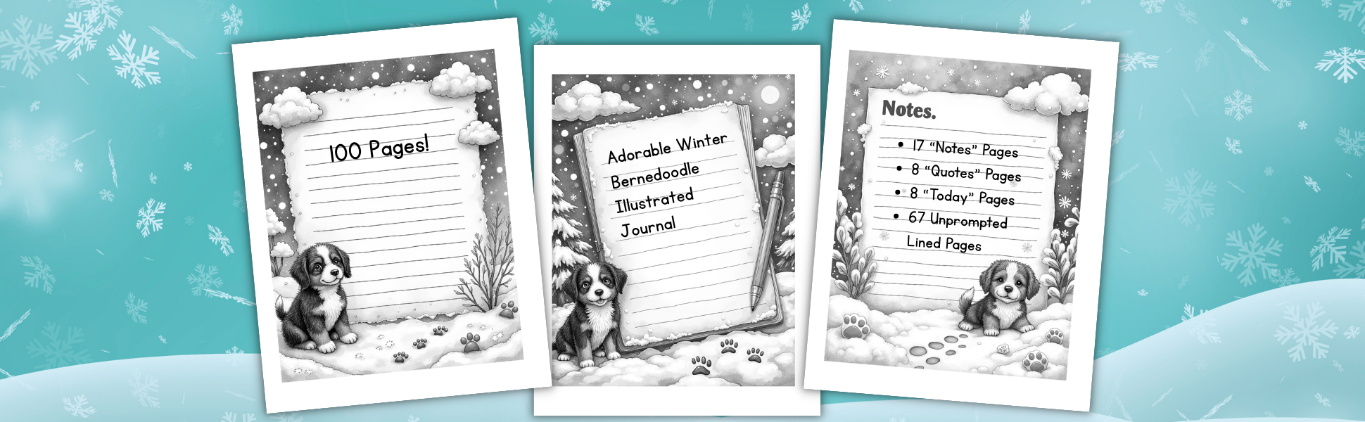 Winter Bernedoodles Black and White Book Details