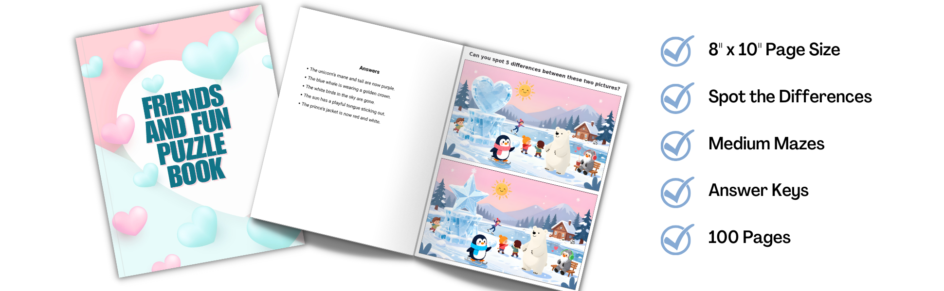 Kids Hearts Activity Book Features